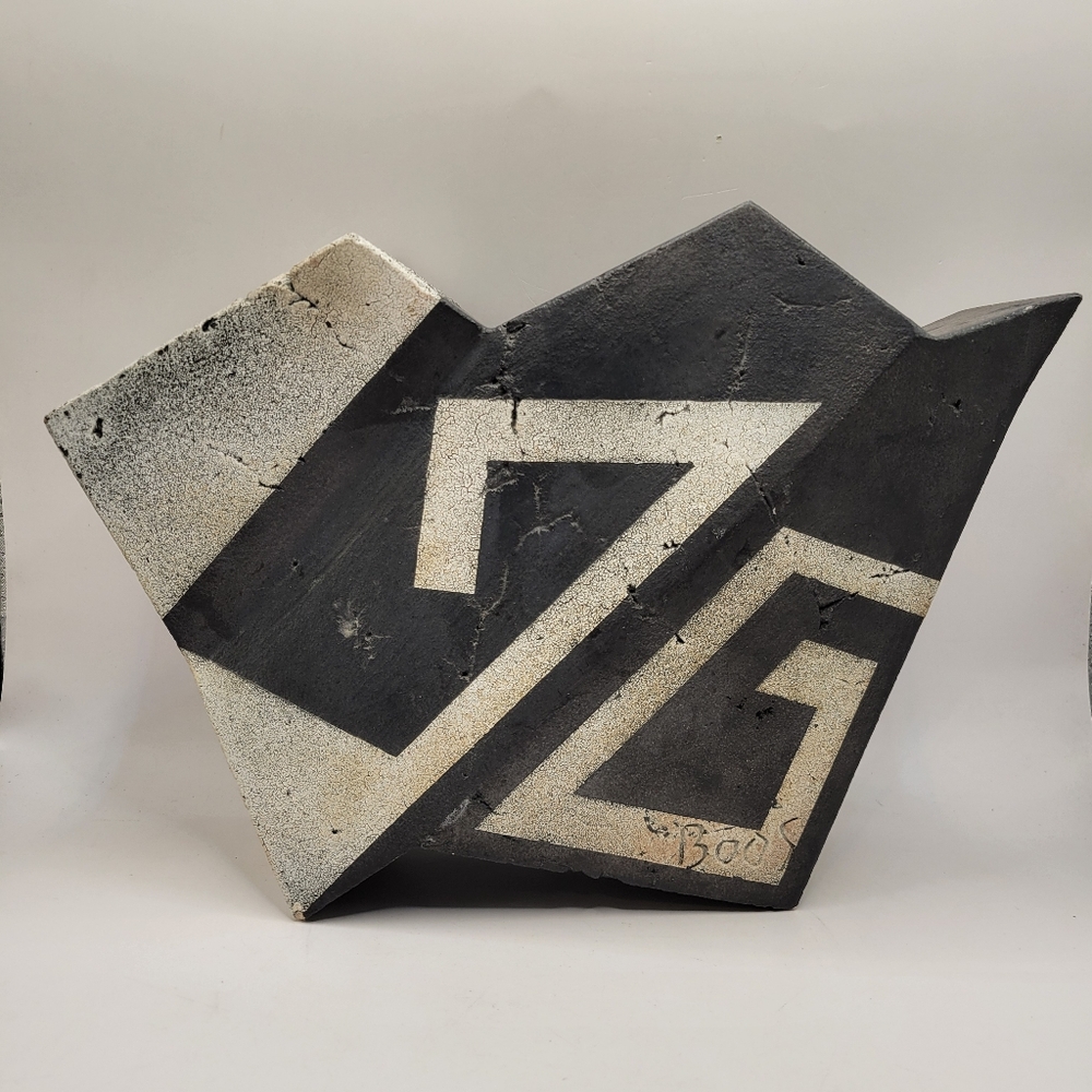 ERIC BOOS Postmodern Brutalist Architectural Sculpture Vase Studio Art Pottery